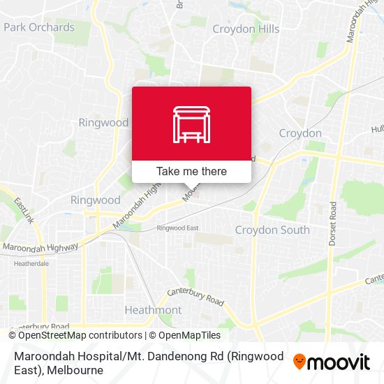 Mapa Maroondah Hospital / Mt. Dandenong Rd (Ringwood East)