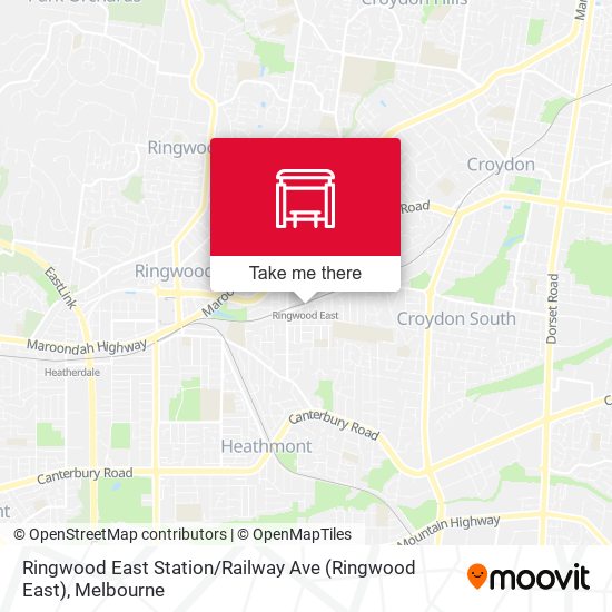 Ringwood East Station / Railway Ave map