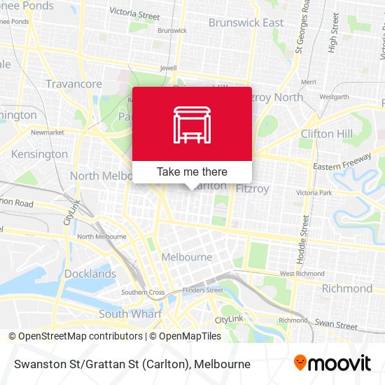 Mapa Swanston St / Grattan St (Carlton)