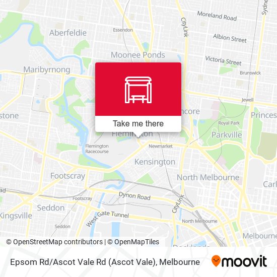 Mapa Epsom Rd / Ascot Vale Rd