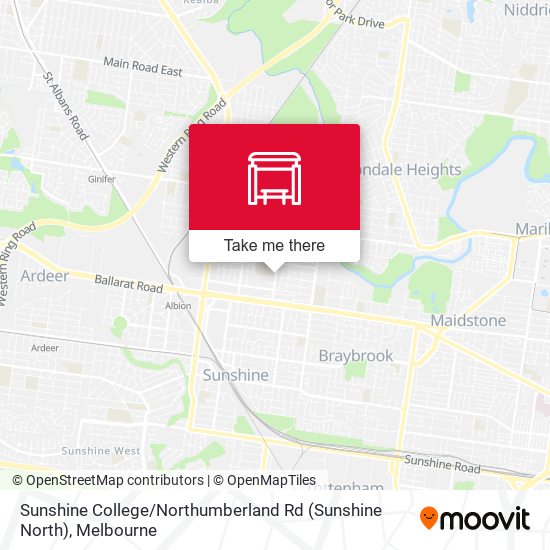 Sunshine College / Northumberland Rd (Sunshine North) map