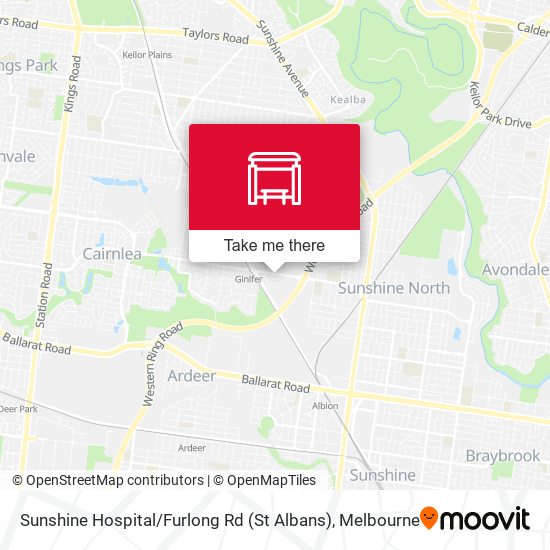 Mapa Sunshine Hospital / Furlong Rd (St Albans)