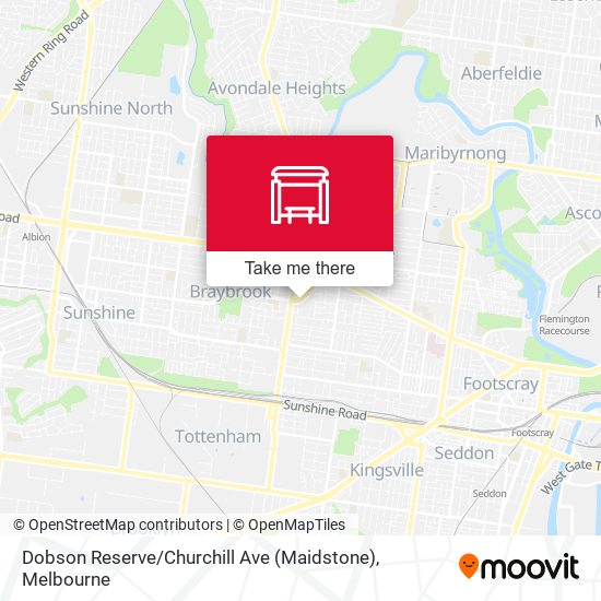Mapa Dobson Reserve / Churchill Ave (Maidstone)
