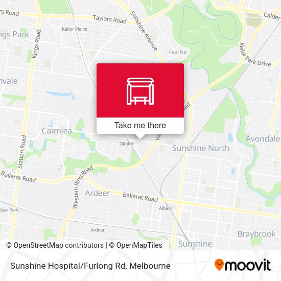 Sunshine Hospital/Furlong Rd map
