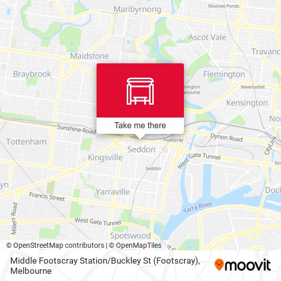 Middle Footscray Station / Buckley St map