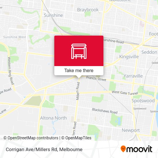 Corrigan Ave/Millers Rd map