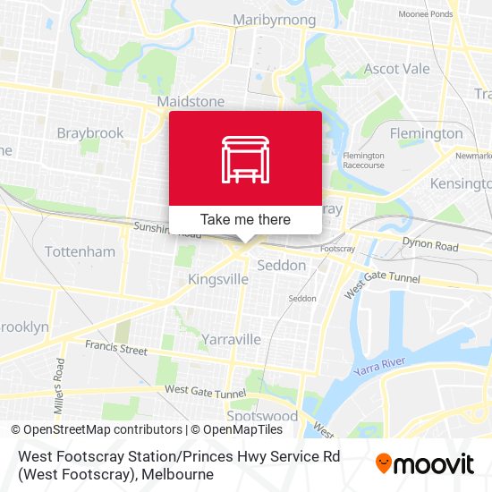 Mapa West Footscray Station / Princes Hwy Service Rd