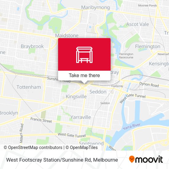 West Footscray Station / Sunshine Rd map