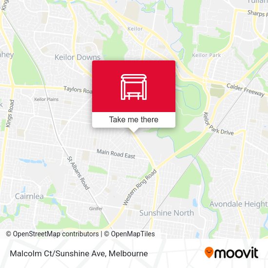 Malcolm Ct/Sunshine Ave map