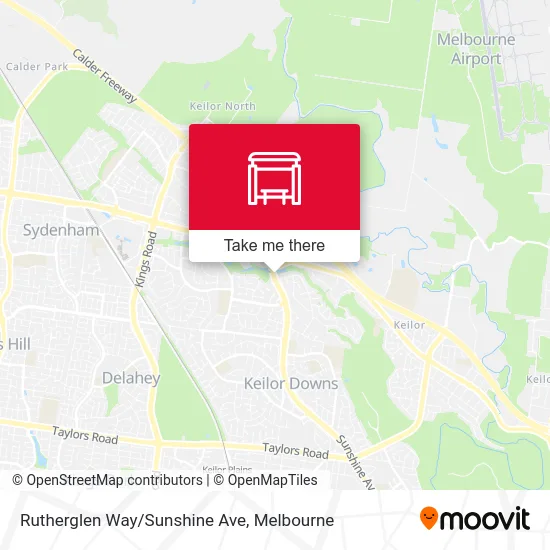 Mapa Rutherglen Way/Sunshine Ave