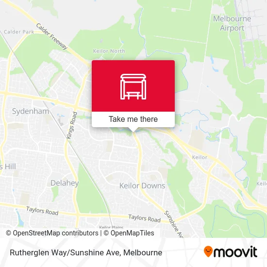 Mapa Rutherglen Way/Sunshine Ave