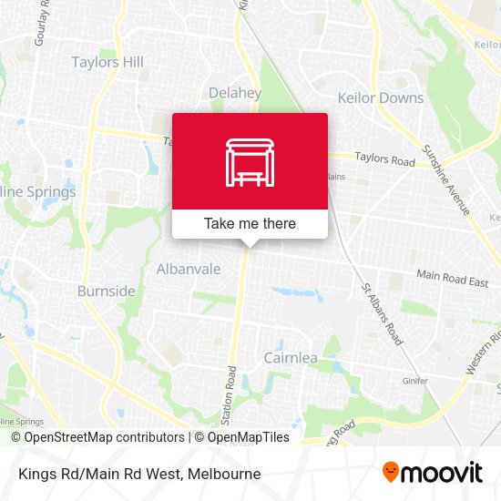Kings Rd/Main Rd West map