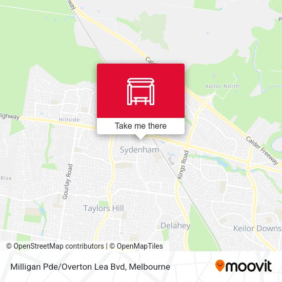 Milligan Pde/Overton Lea Bvd map