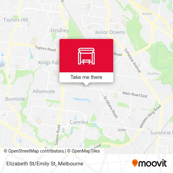 Mapa Elizabeth St/Emily St