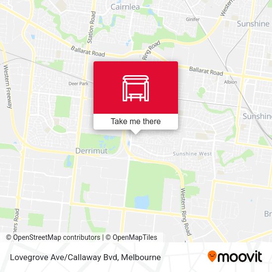 Lovegrove Ave/Callaway Bvd map