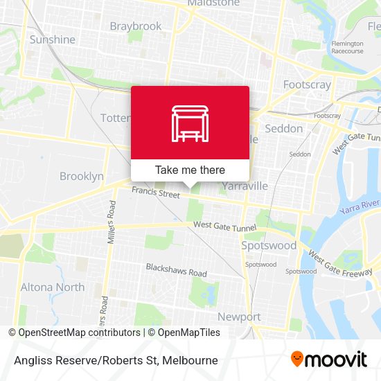 Angliss Reserve/Roberts St map