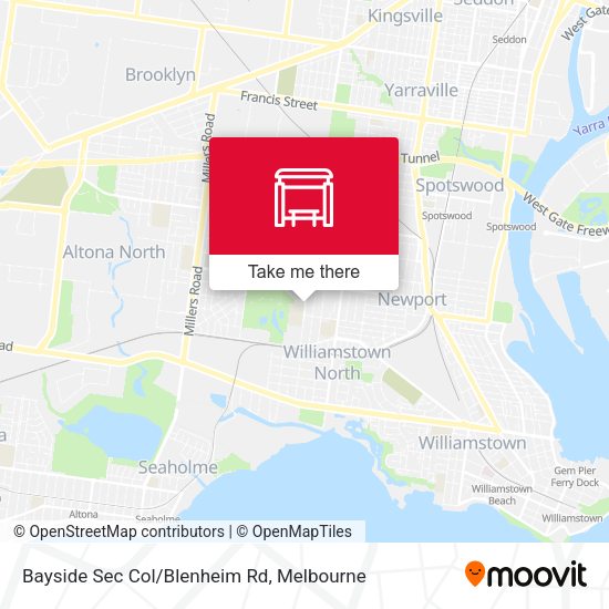 Bayside Sec Col/Blenheim Rd map