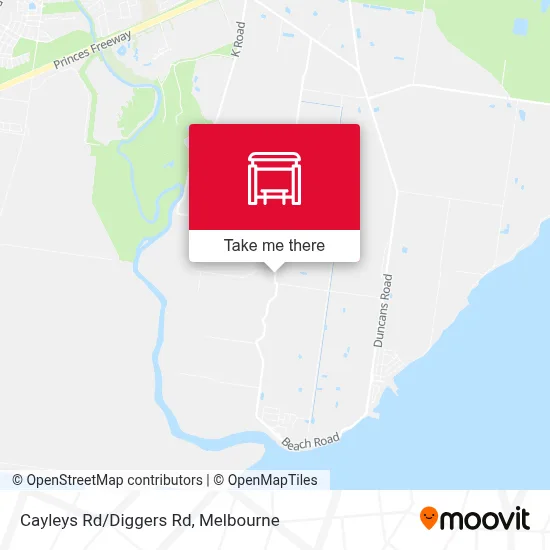 Mapa Cayleys Rd/Diggers Rd