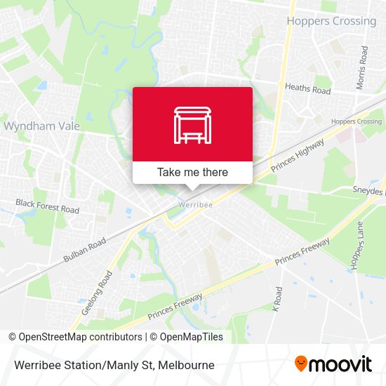 Werribee Station/Manly St map