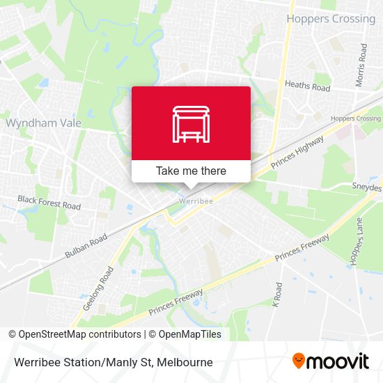 Werribee Station/Manly St map