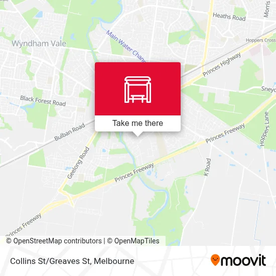 Mapa Collins St/Greaves St