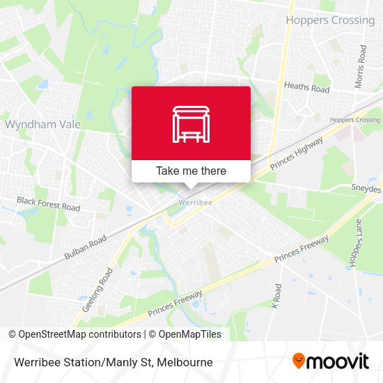 Werribee Station/Manly St map