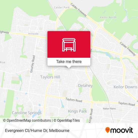 Evergreen Ct/Hume Dr map