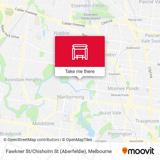 Fawkner St / Chisholm St (Aberfeldie) map