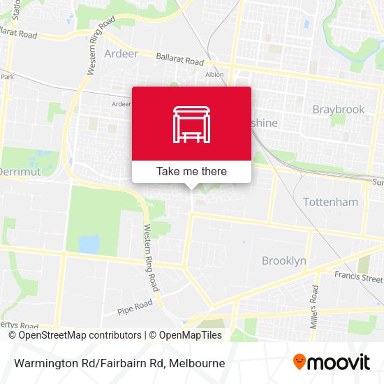 Warmington Rd/Fairbairn Rd map