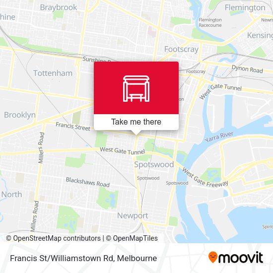 Francis St/Williamstown Rd map