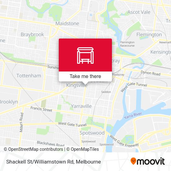 Shackell St/Williamstown Rd map