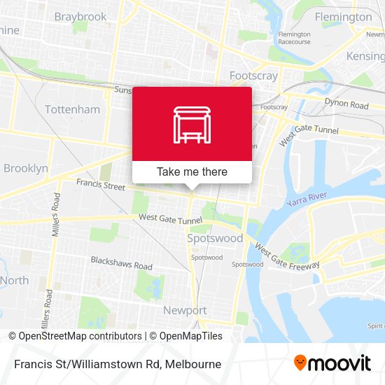 Francis St/Williamstown Rd map