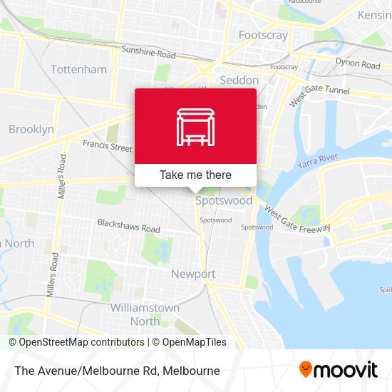 The Avenue/Melbourne Rd map
