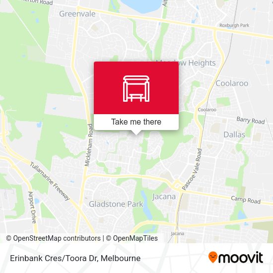 Erinbank Cres/Toora Dr map