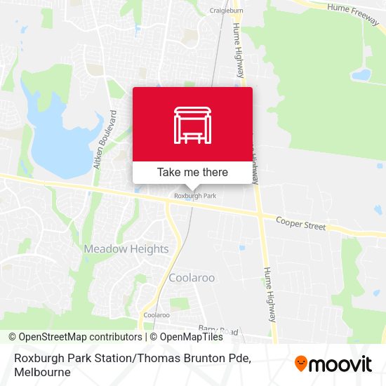 Roxburgh Park Station / Thomas Brunton Pde map