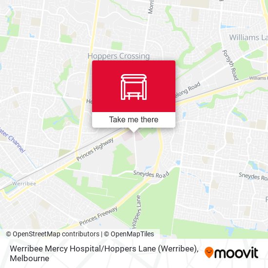 Mapa Werribee Mercy Hospital / Hoppers Lane