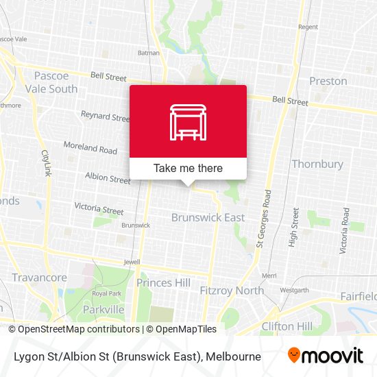 Mapa Lygon St / Albion St (Brunswick East)