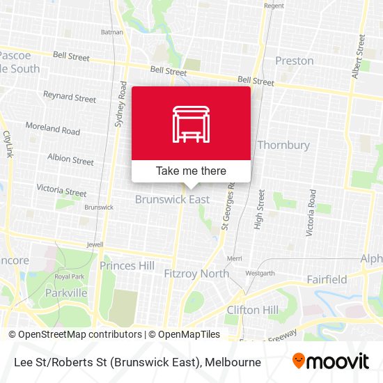 Lee St / Roberts St (Brunswick East) map