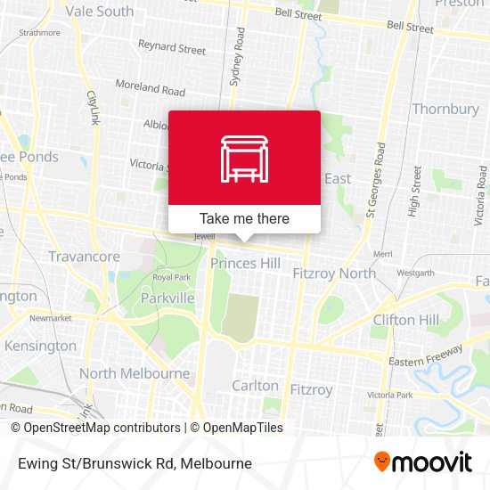 Ewing St/Brunswick Rd map