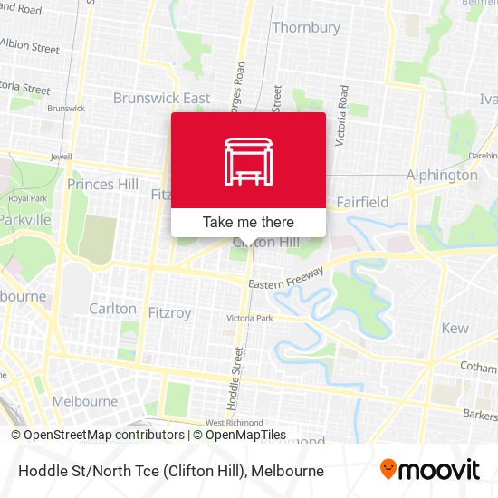 Mapa Hoddle St / North Tce (Clifton Hill)