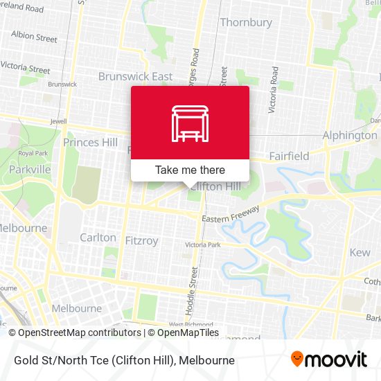 Gold St / North Tce (Clifton Hill) map