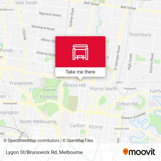 Lygon St/Brunswick Rd map