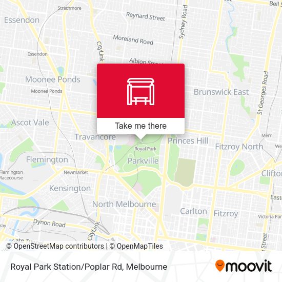 Royal Park Station/Poplar Rd map