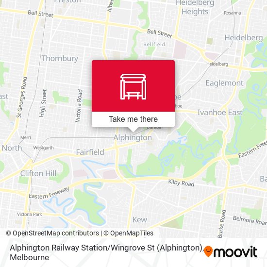 Mapa Alphington Railway Station / Wingrove St