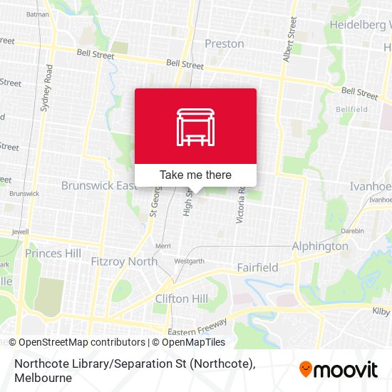 Mapa Northcote Library / Separation St