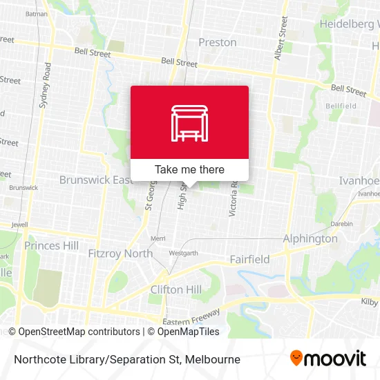 Mapa Northcote Library / Separation St