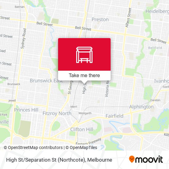 Mapa High St / Separation St (Northcote)