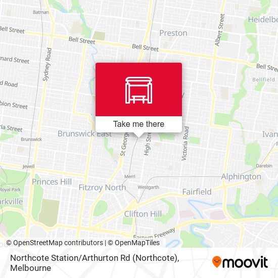 Mapa Northcote Station / Arthurton Rd
