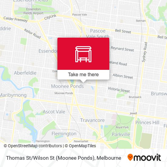 Mapa Thomas St / Wilson St (Moonee Ponds)