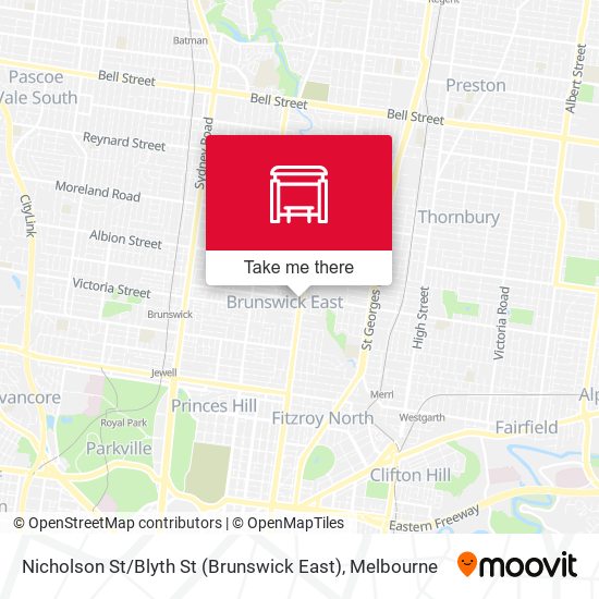 Nicholson St / Blyth St (Brunswick East) map